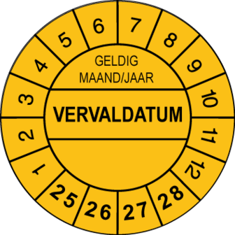 Keuring Vervaldatum-Geel