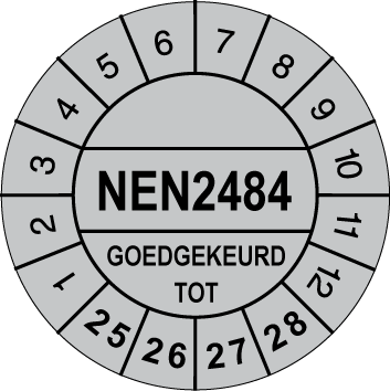 Keuringssticker Ø30 mm -NEN2484